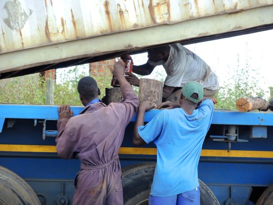 Bravely jacking up the shipping container