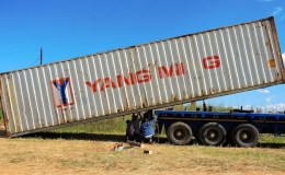 So how do you get a 40ft shipping container off the back of a&nbsp;truck?