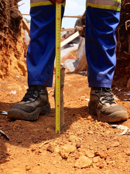 Measuring for the footings