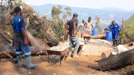 Gravel is added on top