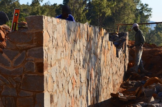 Nearly there on the foundation wall