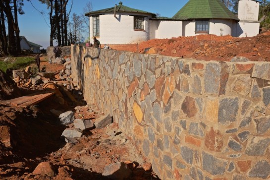 Finished section of foundation wall