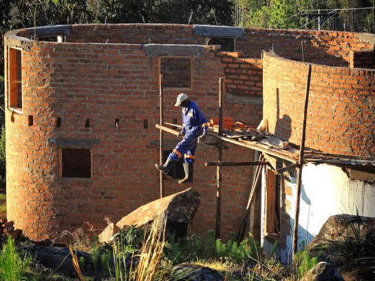 Walls go up and extend the original rondavel