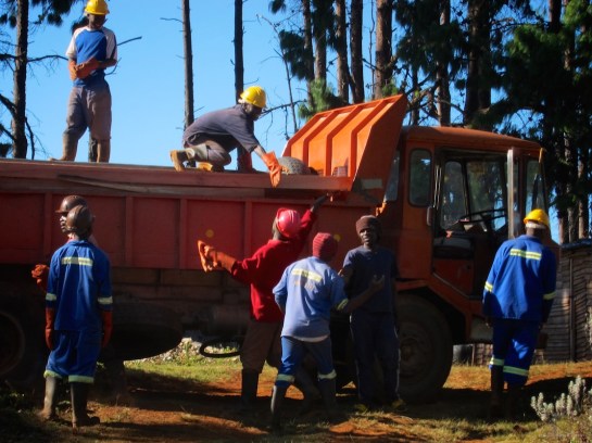 It takes an 8 ton truck to bring the hardwood beams