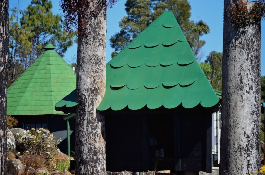 Treehouse with fish scale roof