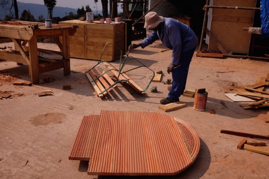 The new doorstep with Mr Raphael varnishing