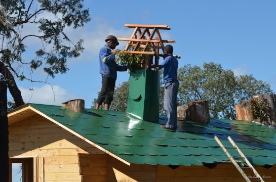Chimney frame in position