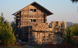 Building a real log cabin – part 6- stone extension first&nbsp;floor