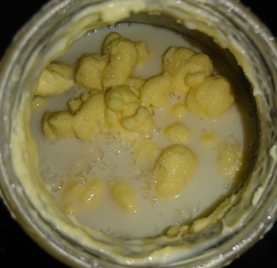Butter and buttermilk in the jar