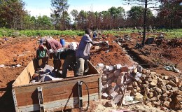 Stone built facility 30 Dec 2019 – collecting stones for&nbsp;building