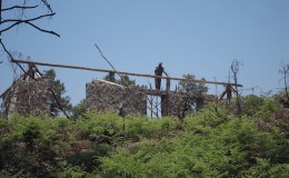 Stone built facility Oct 2020 ridge pole for&nbsp;roof