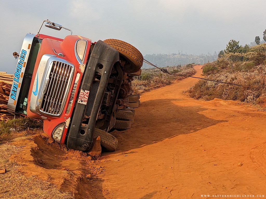 Gonyet, Artic Lorry, Semi Tractor Trailer - rolled on its side